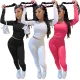 Letter Print Long Sleeve T-Shirt Slim Pencil Pants Set