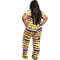European and American large women's printed bandage fashion casual two-piece set large women's fashion set