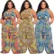 Printed fashion casual large fashion women's wear large women's wear Jumpsuit