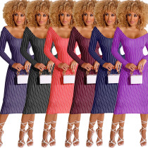 Sexy fashion Stripe Print Dress