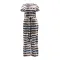 European and American large women's printed bandage fashion casual two-piece set large women's fashion set
