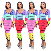 positioning print stripe tie dress