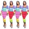 positioning print stripe tie dress