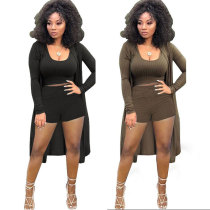 Sexy casual vest coat shorts three piece set