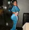 Sexy velvet waistless casual suit