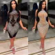 Sexy hot drill perspective Hip Wrap slim dress