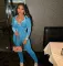 Sexy velvet waistless casual suit