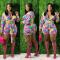 Casual print two piece set