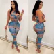 Sexy slim print two piece set