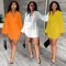 V-neck casual bubble sleeve dress with belt
