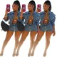 Stretch shorts jeans suit