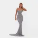 Off shoulder slim suspender evening dress