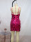 Sexy suspender Sequin mini skirt dress