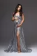 Sleeveless suspender split Sequin maternity dress