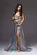 Sleeveless suspender split Sequin maternity dress