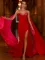 Suspender dress long split evening dress