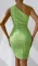 Sexy slant shoulder slim wrap hip skirt