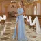 Chest wrap off shoulder split evening dress