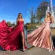Sexy one line neckline evening dress