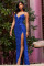Sexy suspender split bead V-neck dress skirt