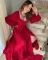 Long sleeve long skirt wedding dress