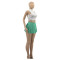 Fashion solid color T-shirt pleated skirt two piece set