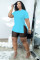 Summer new pure color split T-shirt, Mesh Shorts (including underwear) two-piece set