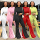 Fashion bell bottoms top two piece set