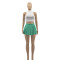 Fashion solid color T-shirt pleated skirt two piece set