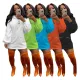 Autumn and winter new fashion zipper solid color hooded Pullover
