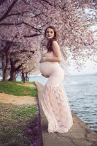 Sexy lace sleeveless breast wrap maternity dress skirt