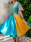 Color matching dress large skirt