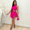 Sleeveless staple short skirt two piece set