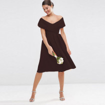 One line collar large swing skirt