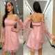 Loose high waist wrap chest dress