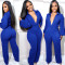 Sexy V-Neck long sleeve tight shirt Jumpsuit