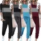 Fashion splicing short sleeve pants two-piece set