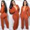 Sexy V-Neck long sleeve tight shirt Jumpsuit