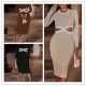 Casual round neck looped buttock dress