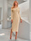 Fashion slant shoulder solid color slim knit dress