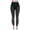Casual stretch printed lace high waist trousers