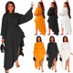 Loose straight neck top and skirt two-piece set