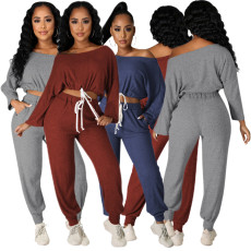 Thickened loose rib two-piece set