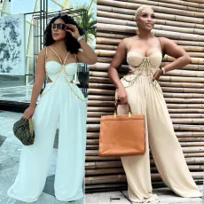 Sleeveless suspender Strapless Jumpsuit