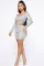One shoulder Sequin lace up sexy skirt two piece set