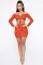 One shoulder Sequin lace up sexy skirt two piece set