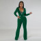 Sexy deep V feather neck fashion wide leg Jumpsuit
