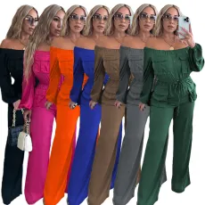 Off shoulder organ bag fashion Jumpsuit