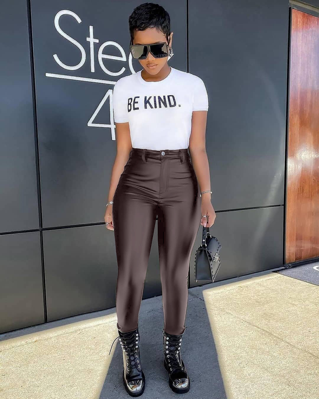 Sexy tight PU leather pants