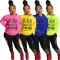 Printed hoodie sweater long sleeve two-piece set